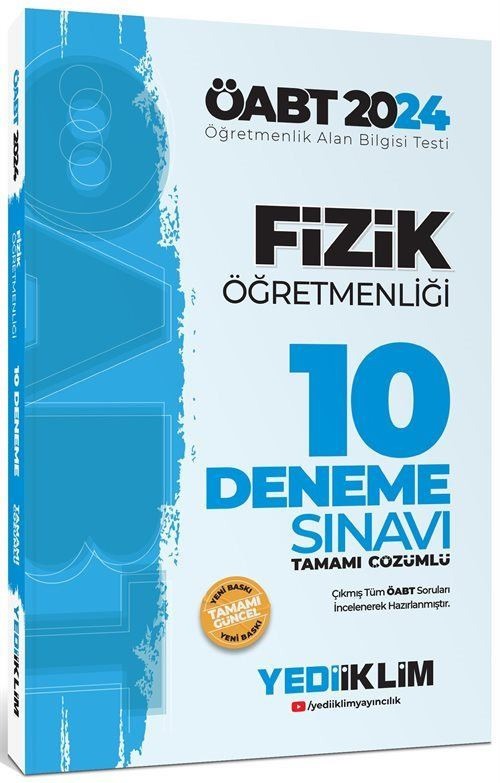 ÖABT Fizik Öğretmenliği Tamamı Video Çözümlü 10 Deneme Sınavı | Yediiklim Yayınları (Ciltsiz)