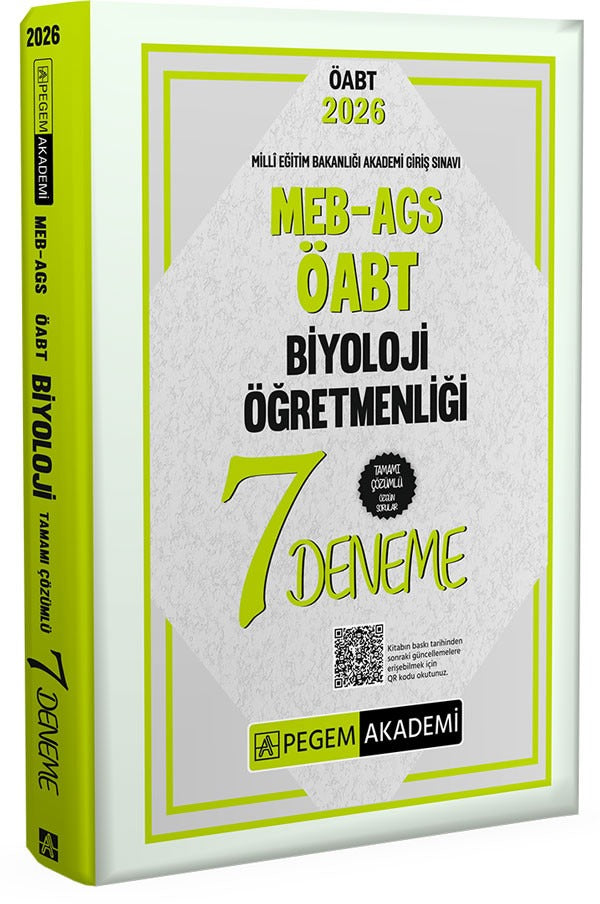 2026 MEB-AGS ÖABT Biyoloji Öğretmenliği Tamamı Çözümlü 7 Deneme | Pegem Akademi Yayıncılık (Ciltsiz)
