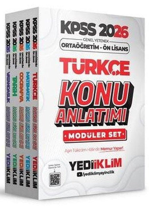 2026 KPSS Ortaöğretim Ön Lisans Genel Yetenek Genel Kültür Konu Anlatımı Modüler Set  -  5 Kitap Tak | Yediiklim Yayınları (İnce Kapak)