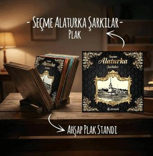 Seçme Alaturka Şarkılar Plak ve Ahşap Plak Standı | Plak