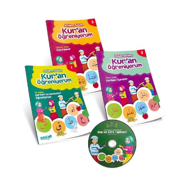 Adım Adım Kur'an Öğreniyorum-3 Kitap+DVD | Mavi Uçurtma