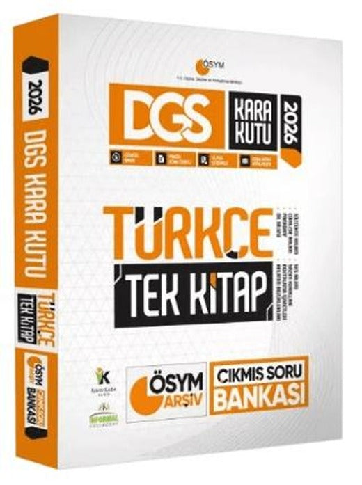 2026 DGS Kara Kutu Türkçe TEK KİTAP ÖSYM Arşiv Çıkmış Soru Bankası Konu Özetli Dijital Çözümlü | Karakutu Yayın (Ciltsiz)