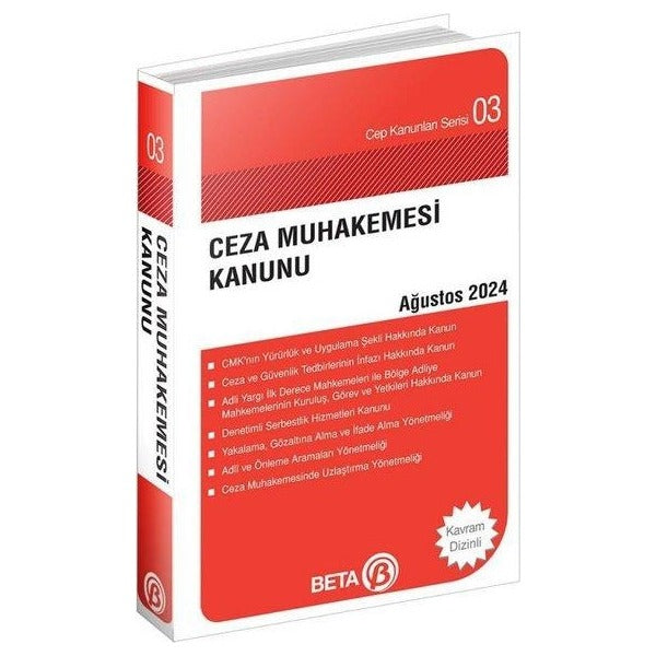 Ceza Muhakemesi Kanunu Ağustos 2024 - Cep Kanunları Serisi | Beta Yayınları (Cep Boy)