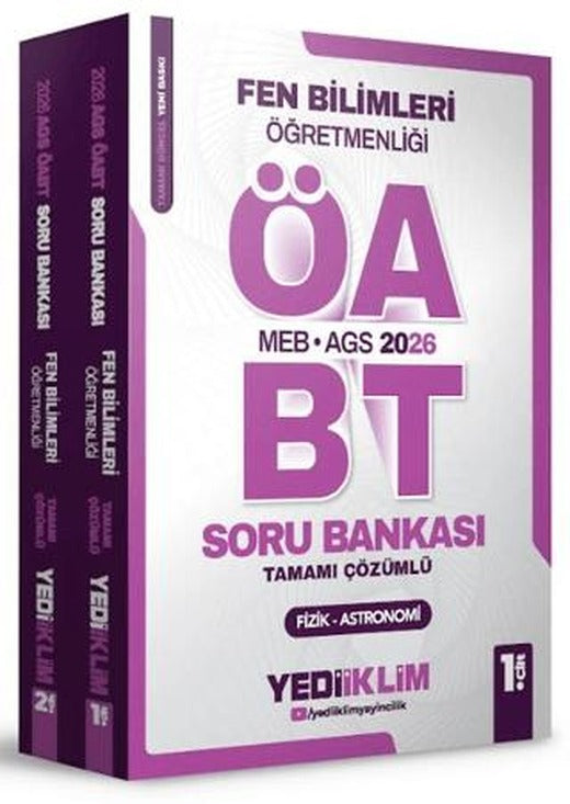 2026 MEB AGS ÖABT Fen Bilimleri Öğretmenliği Tamamı Çözümlü Soru Bankası 2 Cilt | Yediiklim Yayınları (Ciltsiz)