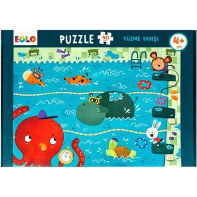 40 Parça Yer Puzzle – Yüzme Yarışı | Eolo Yayıncılık