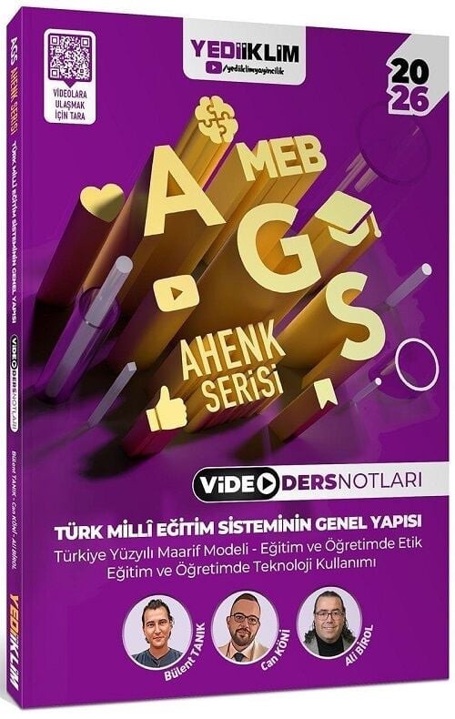 2026 MEB AGS Ahenk Serisi Türk Milli Eğitim Sisteminin Genel Yapısı Video Ders Notları | Yediiklim Yayınları (İnce Kapak)