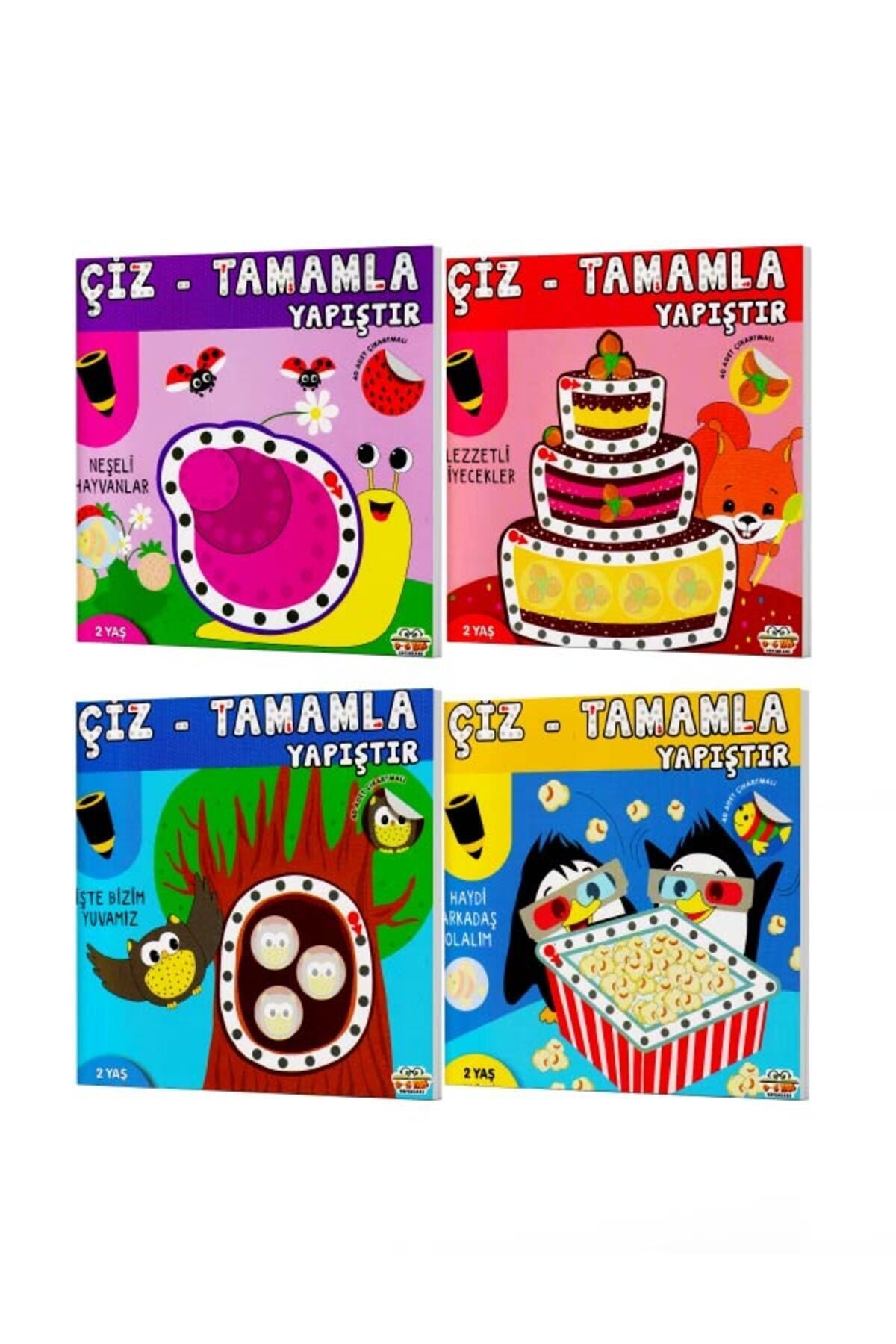 Çiz Tamamla Yapıştır Seti - 4 Kitap kitap kapağı