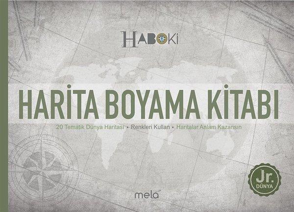 Harita Boyama Kitabı - Haboki Jr.Dünya - 20 Tematik Dünya Haritası | Mela Yayınevi (İnce Kapak)  - Resim 1
