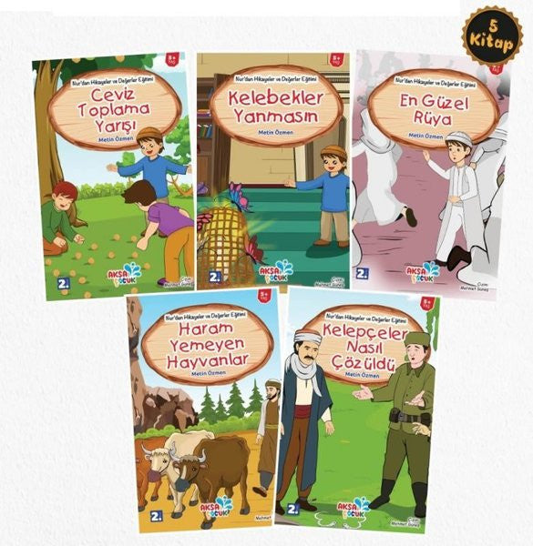 Çocuklar İçin Hikayelerle “Nurdan Hikayeler Seti (5 Kitap Takım) - Metin Özmen kitap kapağı