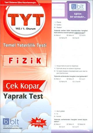 TYT - YKS 1. Oturum Fizik Çek Kopar Yaprak Test | Bulut Eğitim ve Kültür Yayınları (Ciltsiz)  - Resim 1