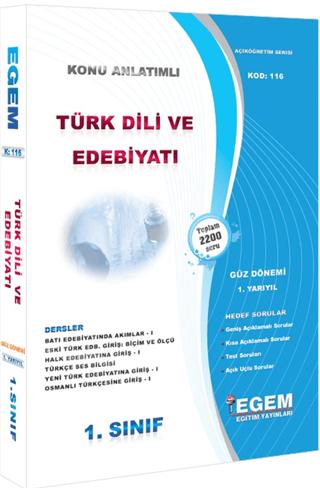 1. Sınıf Türk Dili Ve Edebiyatı Konu Anlatımlı Soru Bankası Güz Dönemi