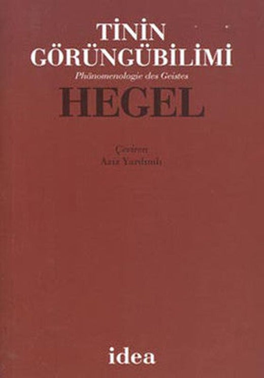 Tinin Görüngübilimi | İdea Yayınevi - Felsefe Dizisi (İnce Kapak)
