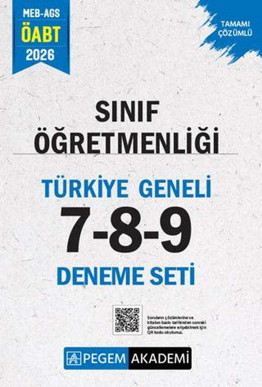 2026 MEB AGS ÖABT Sınıf Öğretmenliği Tamamı Çözümlü Türkiye Geneli 7-8-9 (3'lü Deneme Seti) | Pegem Akademi Yayıncılık (Ciltsiz)