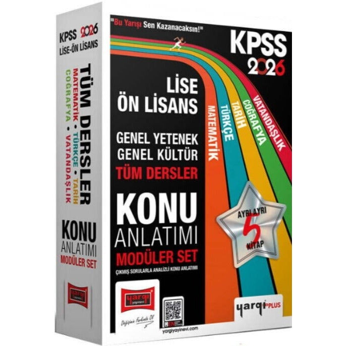 2026 KPSS Lise Ön Lisans GK - GY Tüm Dersler Konu Anlatımı Modüler Set  -  5 Kitap Takım | Yargı Yayınları (İnce Kapak)
