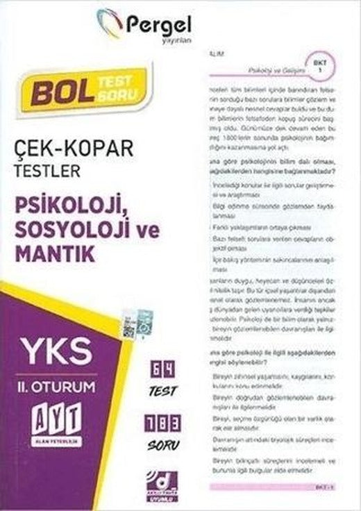 AYT Psikoloji Sosyoloji ve Mantık Yaprak Test | Pergel Yayınları (Ciltsiz)