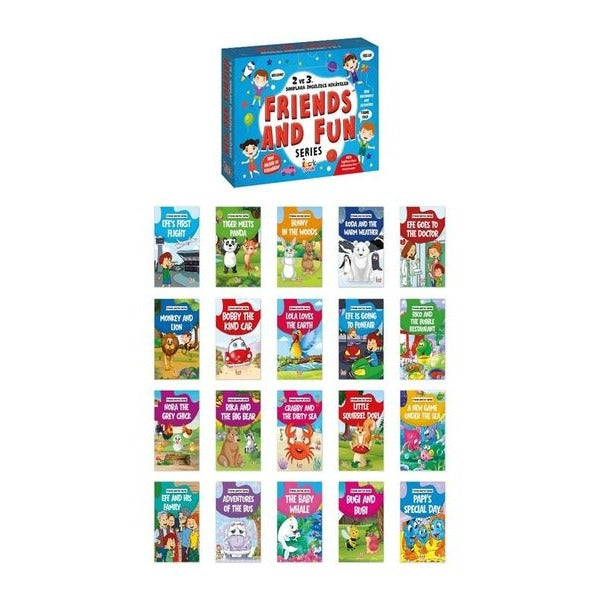 2 ve 3. Sınıf İngilizce Hikayeler Seti - Friends and Fun Series - 20 Kitap Takım | Bıcırık Yayınları (İnce Kapak)