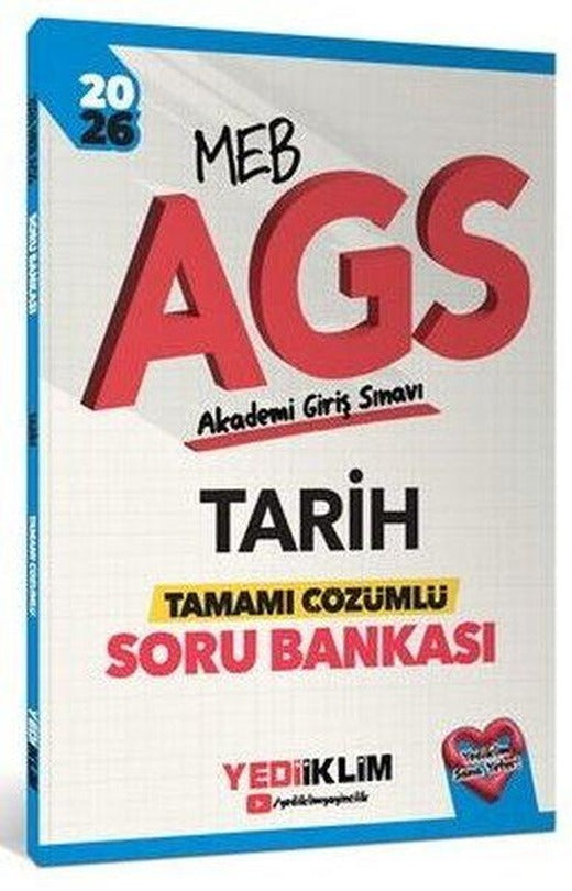 2026 MEB AGS Tarih Tamamı Çözümlü Soru Bankası | Yediiklim Yayınları (İnce Kapak)