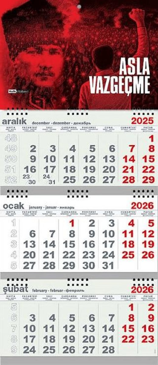 Asla Vazgeçme 2026 Gemici Duvar Takvimi | Halk Kitabevi