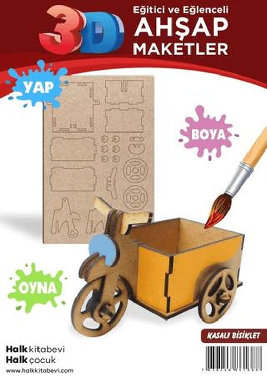 Kasalı Bisiklet Ahşap Maket | Halk Kitabevi