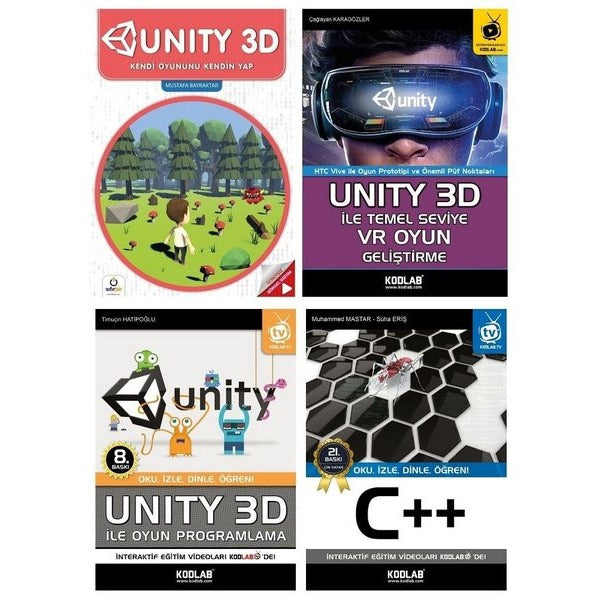 Unity 3D Eğitim Seti - 4 Kitap Takım | Kodlab (İnce Kapak)
