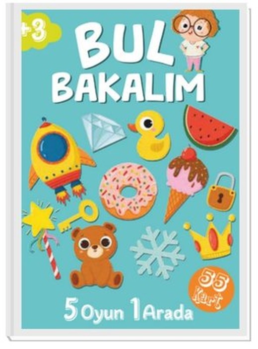 Bul Bakalım - 5 Oyun 1 Arada - 55 Kart |Dünya Göz Vakfı (İnce Kapak)