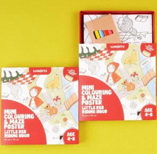 Mini Colouring and Maze Poster Little Red Riding Hood | Kidmosfer