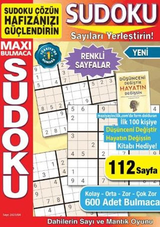 Maxi Sudoku Bulmaca 16 | Maxi Yayıncılık (Ciltsiz)