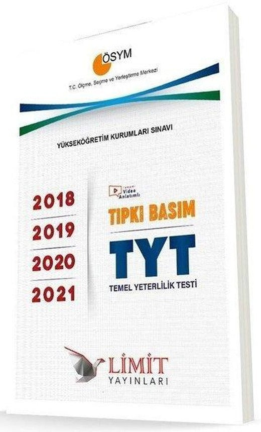 TYT Tıpkı Basım Çıkmış Sorular 2018-2019-2020-2021 | Limit Yayınları (İnce Kapak)