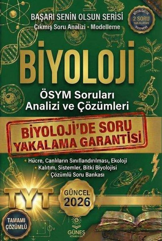 Biyoloji ÖSYM Soruları Analizi ve Çözümleri 2026 Güncel | Güneş Kitabevleri (İnce Kapak)