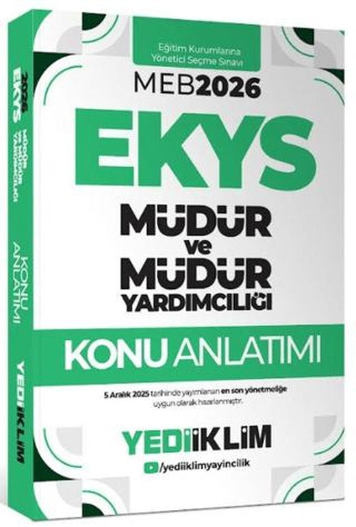 2026 MEB EKYS Müdür ve Müdür Yardımcılığı Konu Anlatımı | Yediiklim Yayınları (Ciltsiz)