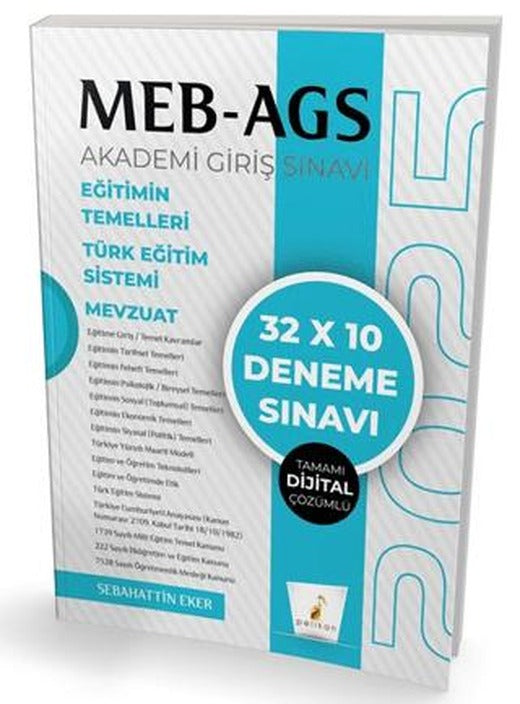MEB - AGS Hazırlık Eğitimin Temelleri Türk Eğitim Sistemi Mevzuat 32x10 Tamamı Dijital Çözümlü Deneme Sınavı | Pelikan Tıp Teknik Yayıncılık (Ciltsiz)