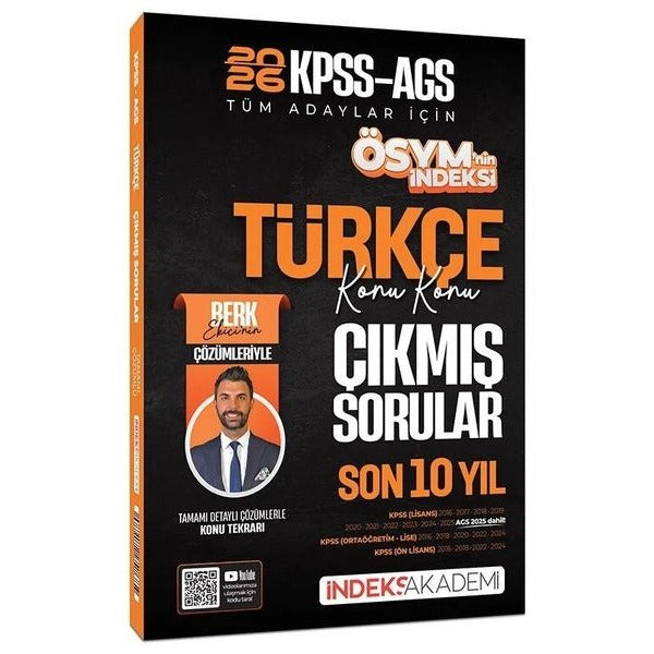 2026 KPSS MEB-AGS Türkçe ÖSYM'nin İndeksi Çıkmış Sorular Son 10 Yıl Konu Konu Çözümlü | İndeks Akademi Yayıncılık (Ciltsiz)