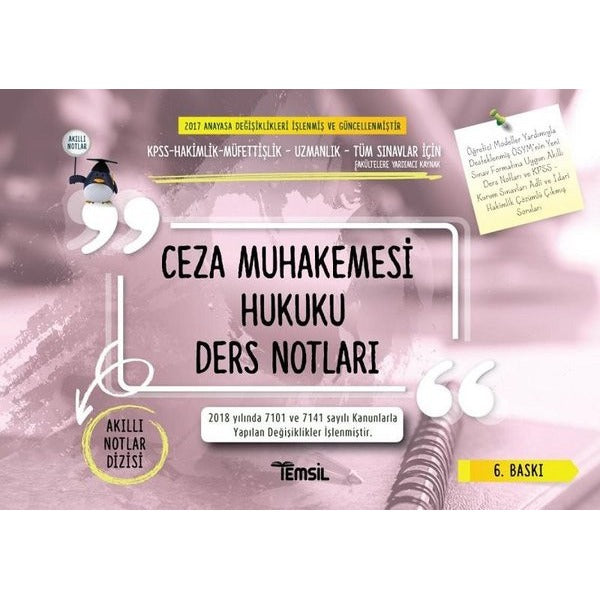 Ceza Muhakemesi Hukuku Ders Notları | Temsil Kitap (Ciltsiz)