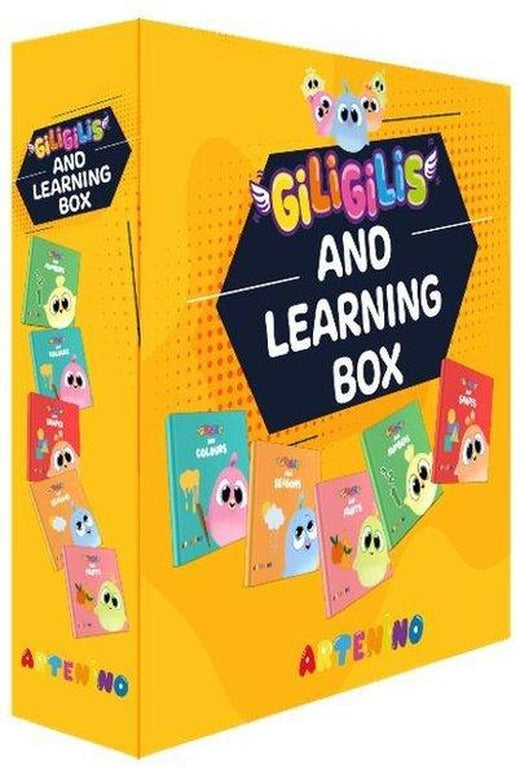 Giligilis and Learning Box - İngilizce Eğitici Mini Karton Kitap Serisi | Artenino Yayıncılık (İnce Kapak)