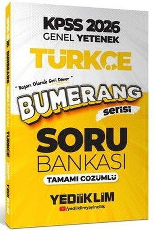 2026 KPSS Genel Yetenek Bumerang Türkçe Tamamı Çözümlü Soru Bankası | Yediiklim Yayınları (İnce Kapak)