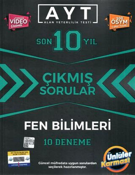 AYT Fen Bilimleri Son 10 Yıl Çıkmış Sorular 10 Deneme