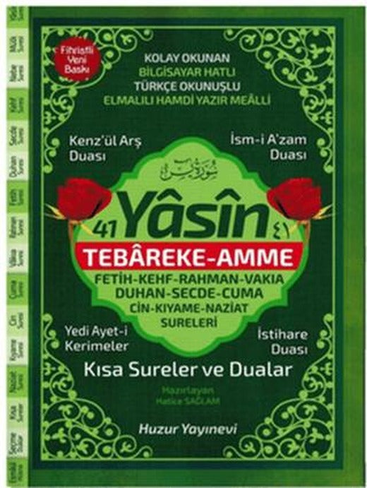 41 Yasin Hafız Boy Fihristli Bilgisayar Hatlı Türkçe Okunuşlu Yasin-i Şerif (Kod: 067)