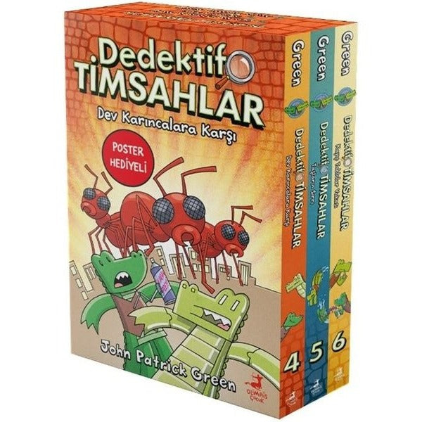 Dedektif Timsahlar 4 - 5 - 6 Seti - 3 Kitap Takım - Kutulu | Olimpos Çocuk (İnce Kapak)