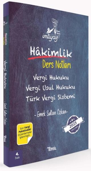 İmtiyaz Vergi Hukuku Vergi Usul Hukuku Türk Vergi Sistemi Hakimlik Ders Notları | Temsil Kitap (Ciltsiz)  - Resim 1