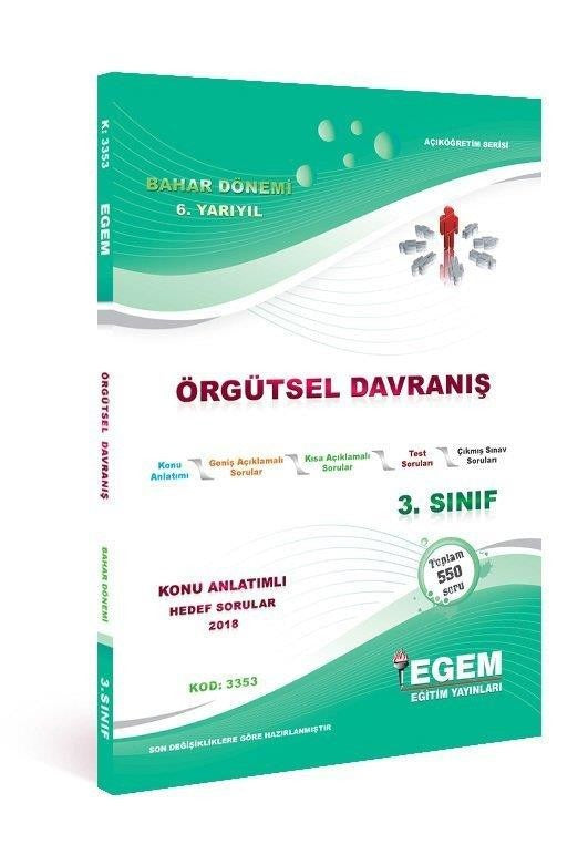 3. Sınıf 6. Yarıyıl Konu Anlatımlı Örgütsel Davranış - Kod 3353