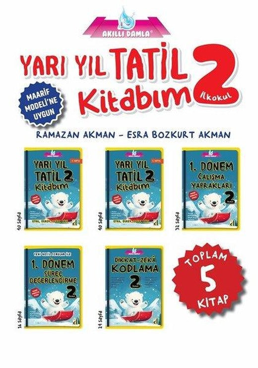 2. Sınıf Yarı Yıl Tatil Kitabım Seti - 5 Kitap Takım | Damla Yayınevi (İnce Kapak)