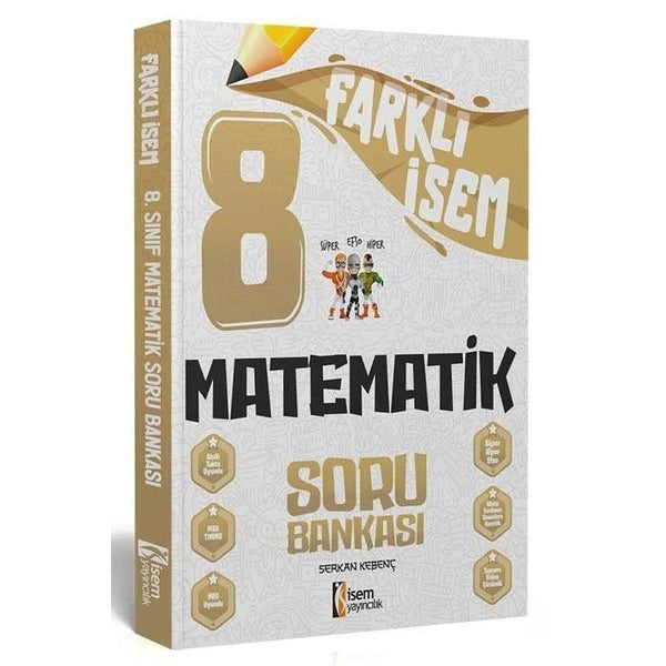2024 8.Sınıf Matematik Farklı İsem Soru Bankası | İsem Yayıncılık - Ortaokul (İnce Kapak)