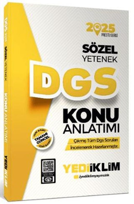 2025 DGS Sözel Yetenek Konu Anlatımı | Yediiklim Yayınları (Ciltsiz)