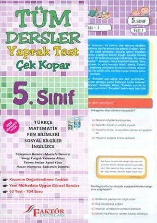 5.Sınıf Tüm Dersler Yaprak Test | Faktör Yayınları (İnce Kapak)
