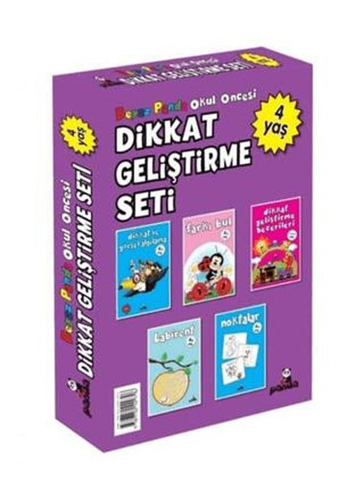 Okul Öncesi 4 Yaş Dikkat Geliştirme Seti (5 Kitap) | Beyaz Panda Yayınları (Ciltsiz)