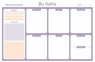 Haftalık Planlayıcı 9 | Wenote Tasarım - Resim 1
