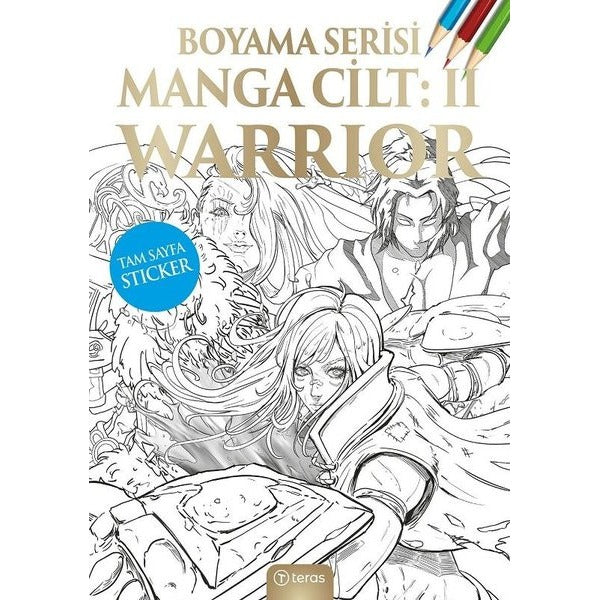 Manga Boyama Cilt 2 - Warrior | Teras Kitap (İnce Kapak)