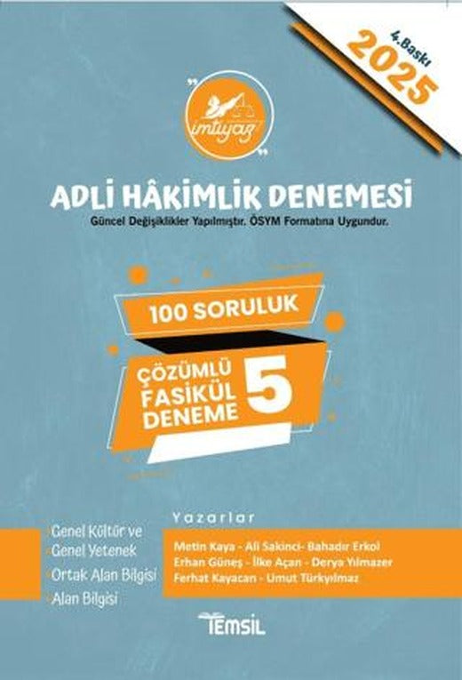 İmtiyaz Adli Hakimlik Sınavı Çözümlü 5 Deneme