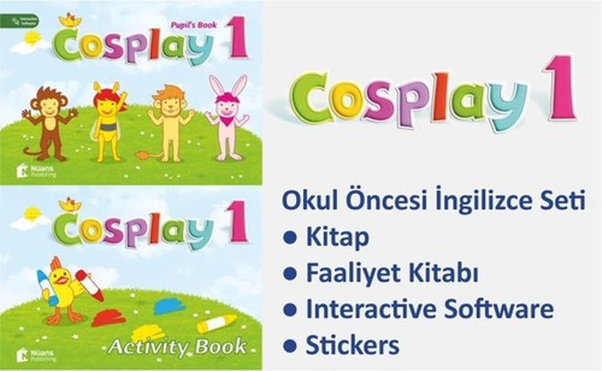 Cosplay 1-Okul Öncesi İngilizce Eğitim Seti | Nüans (İnce Kapak)