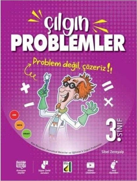 Damla Yayınları Çılgın Problemler 3.Sınıf kitap kapağı